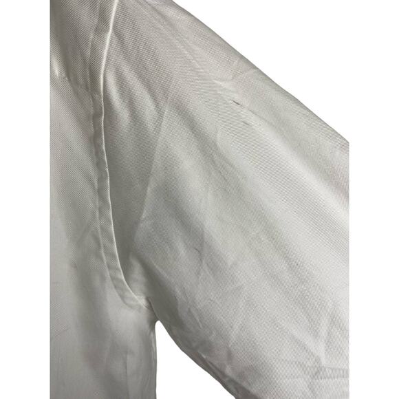 David Donahue Trim Fit Solid French Cuff Tuxedo Dress Shirt Luxury Size 18 34/35 - Picture 10 of 11